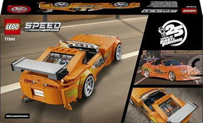 LEGO Speed Champions O Toyota Supra MK4 de Velozes e Furiosos - Kit de Montagem com Minifigura do Bryan O'Connor - Presente STEM para Meninos a partir de 10 Anos e Fãs Adolescentes do Filme - 77260