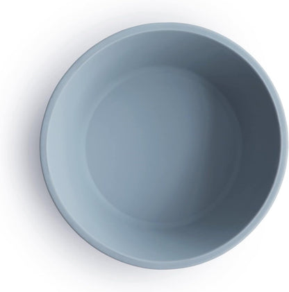 Mushie Tigela de silicone com ventosa, tigela antiderrapante com ventosa para bebês e crianças pequenas, material: silicone de qualidade alimentar, pode ser lavada na lava-louças e usada no micro-ondas (azul claro)