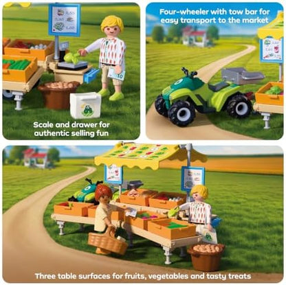 Playmobil | Country | Banca da Fazenda | Banca de Mercado Móvel com Quadriciclo, Produtos Frescos e Muitos Acessórios | Para Crianças a Partir de 4 Anos | 72164
