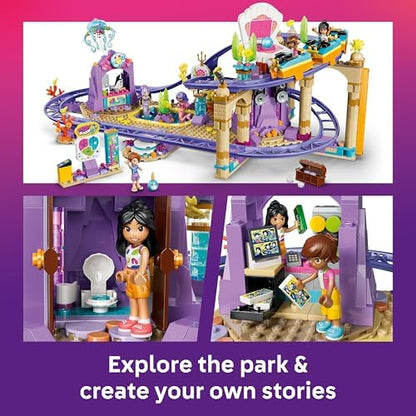 LEGO Friends Montanha-Russa da Sereia - Brinquedo Interativo com 3 Carrinhos, Loja, 5 Mini Bonecas e Acessórios - Ideia de Presente de Aniversário para Meninas a partir de 8 Anos - 42703