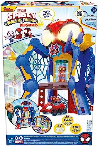 Conjunto de Brinquedo Marvel Spidey e Sua Turma: Web-Quarters (QG da Teia) com Boneco do Spidey, Veículo e Acessórios