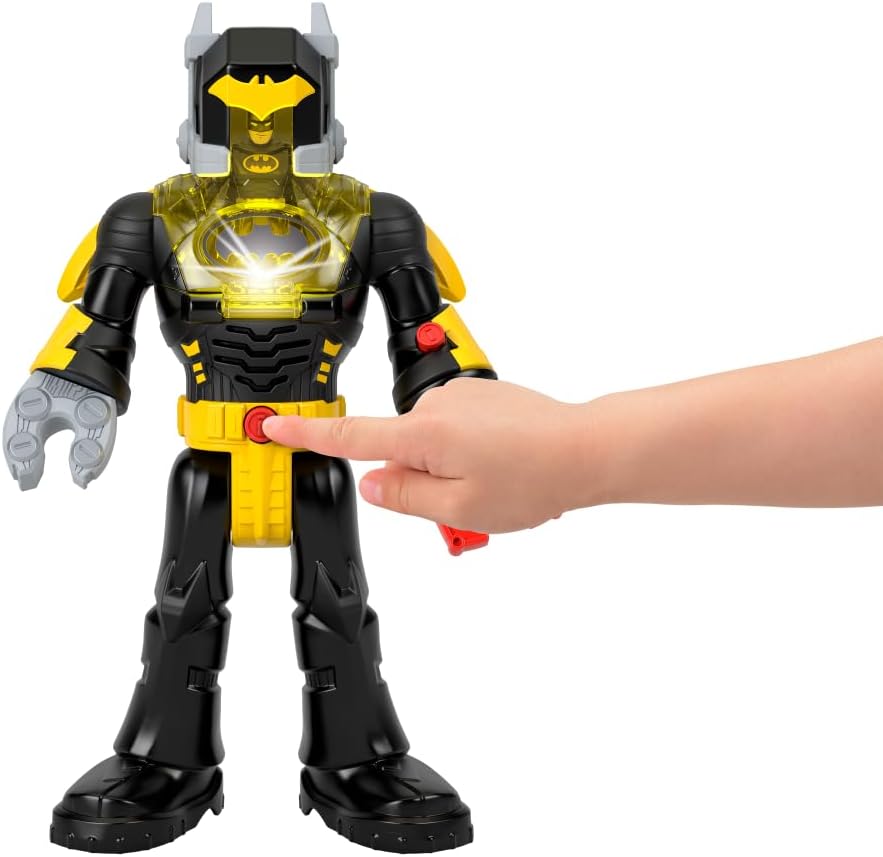 Imaginext DC Super Friends Batman Brinquedos Insider & Exo Suit Robô de 30 cm com Luzes e Sons para Crianças a partir de 3 Anos, Preto, HYG31