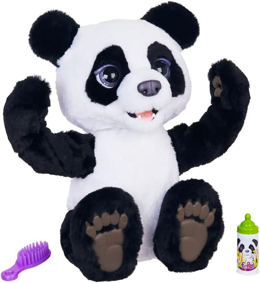 Fur Real Friends  Plum, o curioso brinquedo de pelúcia interativo Panda Cub, a partir de 4 anos, preto