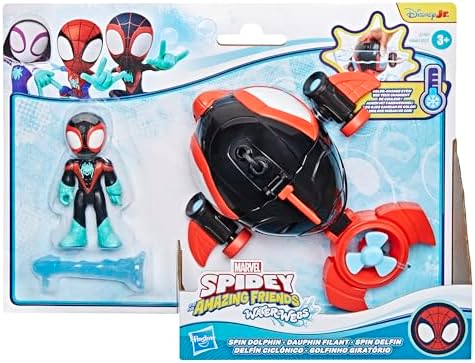 Homem-Aranha e seus Incríveis Amigos Marvel Water-Webs Dolphin Spin Submarine Toy, Black