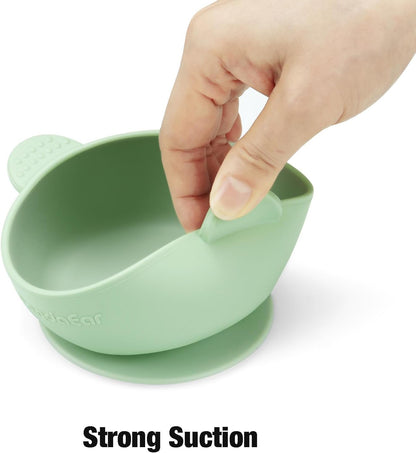 PandaEar Tigelas de silicone com ventosa para bebês | Conjunto com 3 tigelas com ventosa para bebês, crianças pequenas e bebês | Conjunto de tigelas para alimentação de bebês | Macias, seguras e livres de BPA,