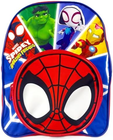 Mochila infantil do Homem-Aranha e seus amigos para meninos e meninas, ideal para escola, viagens e para levar o lanche.