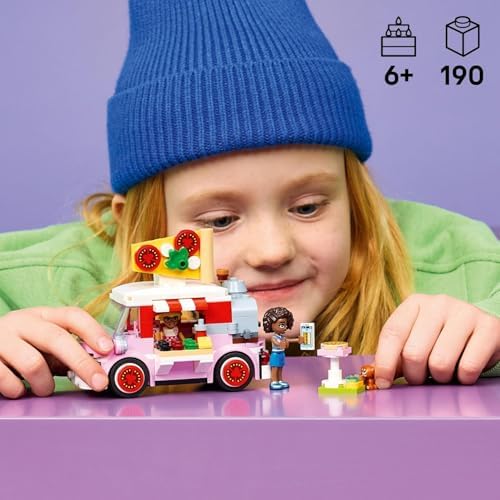 Caminhão de Pizza LEGO Friends - Conjunto de Interpretação de Papéis com 2 Mini Bonecas, Figura de Cachorro e Acessórios de Comida de Brinquedo - Ideia de Presente de Aniversário para Meninas a partir de 6 Anos - 42694