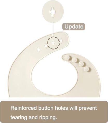 PandaEar Conjunto de 3 Babadores de Silicone para Bebês e Crianças Pequenas, Babadores Impermeáveis para Bebês de 6 a 18 Meses, Ideais para a Introdução Alimentar, Livres de BPA,