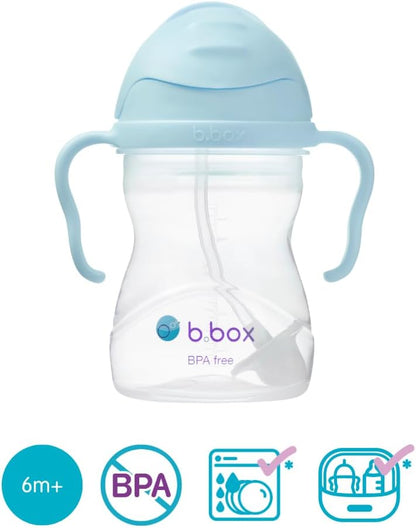 b.box Copo de Treinamento com Canudo, Pacote com 2 Unidades, Canudo de Reposição e Escova de Limpeza Grátis | Copos com Canudo para Bebês e Crianças a partir de 6 Meses | Copo Antivazamento Livre de BPA |
