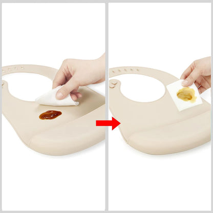 PandaEar Conjunto de 5 Babadores de Silicone para Bebês e Crianças Pequenas, Babadores Impermeáveis para Bebês de 6 a 18 Meses, para Introdução Alimentar, Babador Ajustável com Bolso Grande para Coletor de Alimentos,