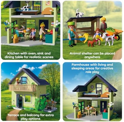 Playmobil | Campo | Casa de Campo | Casa de Campo Residencial com Varanda, Cozinha, Camas, Animais e Diversos Acessórios | Para Crianças a partir de 4 Anos | 72162