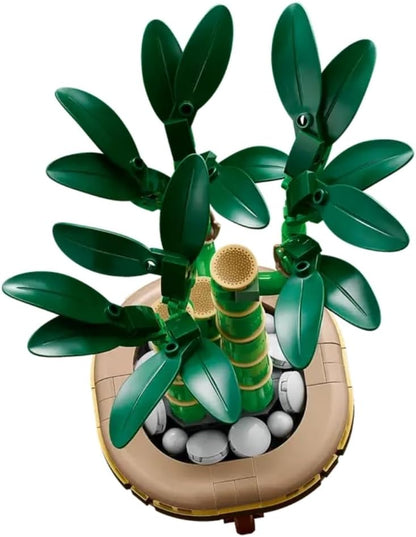 LEGO Planta artificial Botanicals Lucky Bamboo para exibição interna - Conjunto para adultos inclui um vaso edificável com um pedestal com efeito de madeira para decoração de casa - Presente para ela ou ele