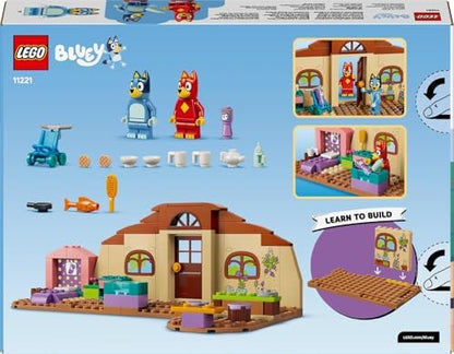 LEGO Escola Bluey com Rusty e Bluey - Brinquedo Educativo com Cozinha, Café, 2 Minifiguras e Acessórios de Comida de Brinquedo - Conjunto Montessori - Presente de Aniversário para Meninas e Meninos a partir de 4 Anos - 11221