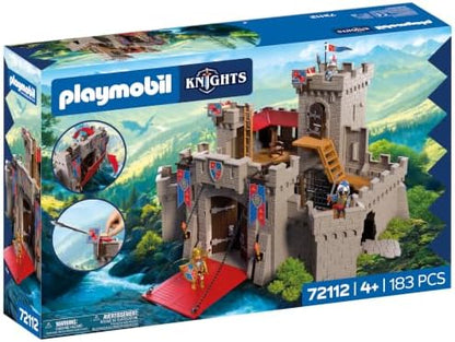 Playmobil | Cavaleiros | Grande Castelo do Leão com Ponte Levadiça, Canhões e Alçapão – Brinquedo para Crianças a partir de 4 anos | 72112
