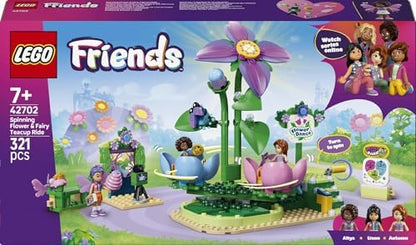 LEGO Friends Brinquedo Xícara de Chá Giratória com Flor e Fada - Inclui 3 Mini Bonecas, Cabine de Selfie e Acessórios - Ideia de Presente de Aniversário para Meninas a partir de 7 Anos - 42702