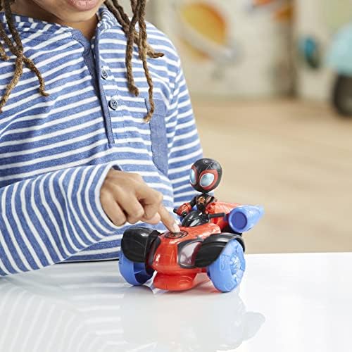Homem-Aranha e seus Incríveis Amigos - Veículo Marvel Glow Tech Techno-Racer, Brinquedo Pré-escolar com Luzes e Sons, para Crianças a partir de 3 Anos