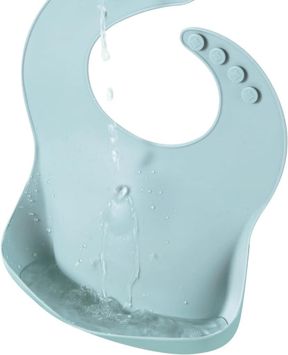 PandaEar Conjunto de 3 Babadores de Silicone para Bebês Meninos e Meninas, Babador Ajustável para Desmame, Babadores Impermeáveis para Crianças, Babadores de Silicone Macios e Duráveis Livres de BPA com Coletor de Alimentos Grande