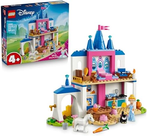 LEGO | Castelo da Cinderela e seus Amigos Animais da Disney - Conjunto Educativo com Mini Boneca e 4 Figuras de Animais - Presente de Aniversário para Meninas e Fãs a partir de 4 Anos - 43283