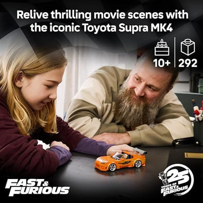 LEGO Speed Champions O Toyota Supra MK4 de Velozes e Furiosos - Kit de Montagem com Minifigura do Bryan O'Connor - Presente STEM para Meninos a partir de 10 Anos e Fãs Adolescentes do Filme - 77260