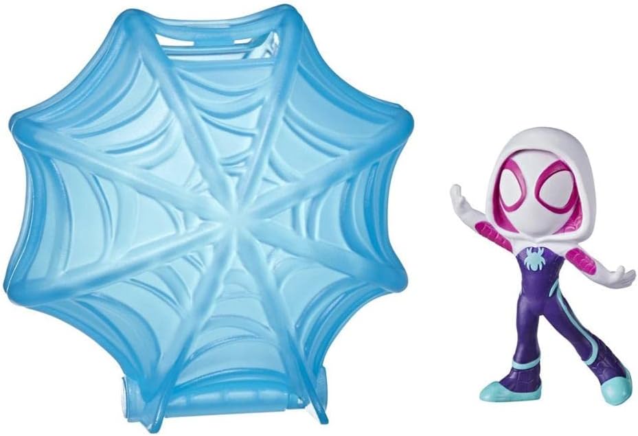 SPIDEY AND HIS AMAZING FRIENDS Marvel News Up Mini, boneco de ação colecionável de 6 cm em capa de teia, para crianças a partir de 3 anos