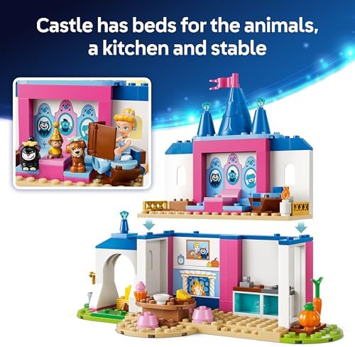 LEGO | Castelo da Cinderela e seus Amigos Animais da Disney - Conjunto Educativo com Mini Boneca e 4 Figuras de Animais - Presente de Aniversário para Meninas e Fãs a partir de 4 Anos - 43283