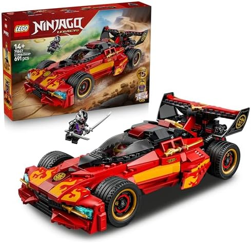 LEGO NINJAGO X-1 Ninja Charger 15º Aniversário - Kit de Modelo de Carro de Corrida com Moto de Brinquedo e 3 Minifiguras, incluindo Kai - Presente Nostálgico para Meninos a partir de 14 Anos e Fãs Adultos - 71867