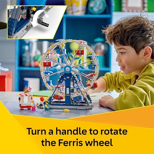LEGO Creator 3 em 1 Roda-Gigante Icônica - Modelo de Parque Temático que se Transforma em um OVNI ou Carrossel - Decoração DIY para Quarto Infantil - Presente de Aniversário para Meninos e Meninas a partir de 8 Anos - 31389