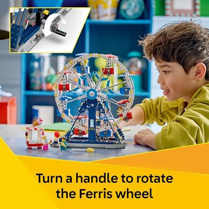 LEGO Creator 3 em 1 Roda-Gigante Icônica - Modelo de Parque Temático que se Transforma em um OVNI ou Carrossel - Decoração DIY para Quarto Infantil - Presente de Aniversário para Meninos e Meninas a partir de 8 Anos - 31389