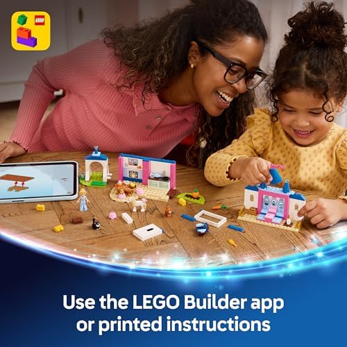 LEGO | Castelo da Cinderela e seus Amigos Animais da Disney - Conjunto Educativo com Mini Boneca e 4 Figuras de Animais - Presente de Aniversário para Meninas e Fãs a partir de 4 Anos - 43283