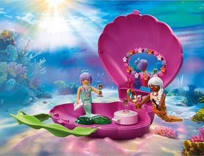Playmobil | Fantasia e Magia | Bolsa de Concha de Sereia | Bolsa Portátil com 2 Sereias | Brinquedo de Sereia para Crianças a partir de 4 Anos | 72105