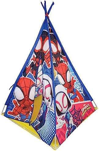 Tenda de Brincar Infantil do Homem-Aranha e Seus Incríveis Amigos - Design Oficialmente Licenciado para Brincadeiras e Aventuras Imaginativas Dentro e Fora de Casa - Para Crianças a partir de 2 Anos