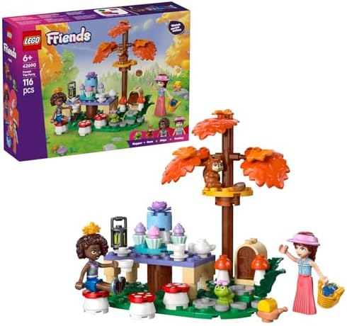 LEGO Friends Festa do Chá na Floresta - Conjunto de Interpretação de Papéis com 2 Mini Bonecas, 3 Figuras de Animais e Acessórios de Comida de Brinquedo - Ideia de Presente de Aniversário para Meninas a partir de 6 Anos - 42690