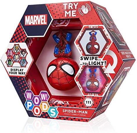 WOW! PODS Coleção Vingadores - Homem-Aranha | Figura de Super-Herói com Cabeça Oscilante e Luzes | Brinquedos, Colecionáveis e Presentes Oficiais da Marvel
