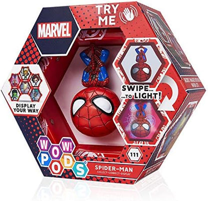 WOW! PODS Coleção Vingadores - Homem-Aranha | Figura de Super-Herói com Cabeça Oscilante e Luzes | Brinquedos, Colecionáveis e Presentes Oficiais da Marvel