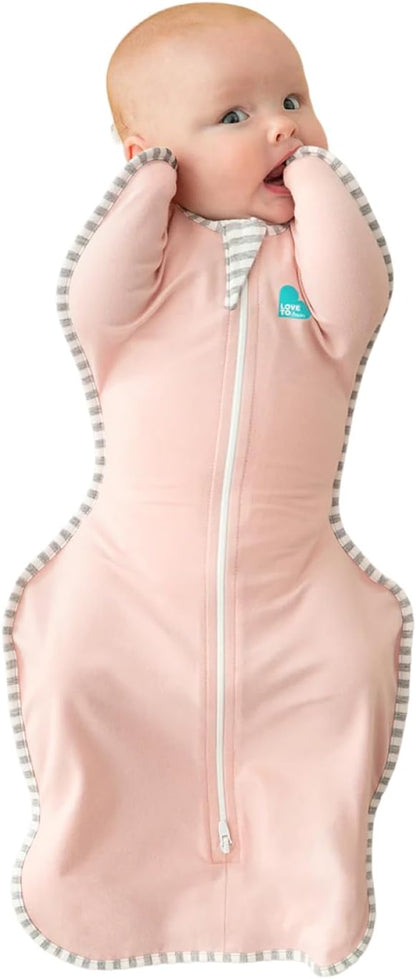 Love To Dream™ Swaddle UP™, Recém-nascido 2,2–3,8 kg – Rosa | Ajuste perfeito, promove uma rotina de sono saudável | 1,0 Tog Ideal para primavera e verão (20–24 °C) | Algodão lavável à máquina com zíper duplo