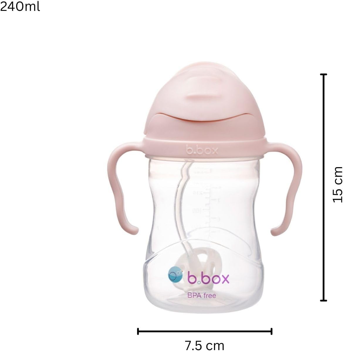 b.box Copo de Treinamento | Beba de Qualquer Ângulo | Tampa Flip-Top, Canudo Ponderado, À Prova de Vazamentos e Fácil de Segurar | Livre de BPA, Pode Ser Lavado na Lava-Louças | a partir de 6 meses | 240ml