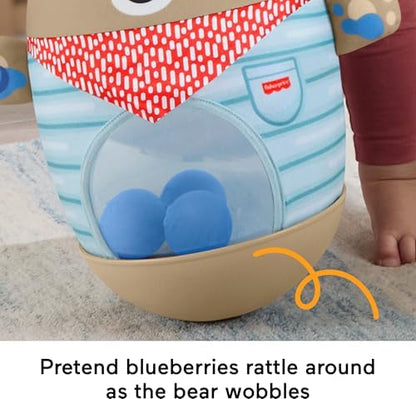 Fisher-Price Brinquedo inflável para bebês, Morcego da Floresta da Amizade e Urso Wobble, para atividades que estimulam a coordenação motora ampla. Indicado para bebês a partir de 6 meses. JLB83