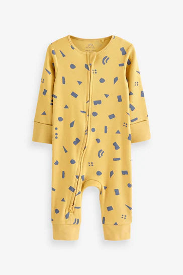 |BabyBoy| Pacote de 3 Macacões Sem Pés Para Bebê Azul/Amarelo (0 meses a 3 anos)