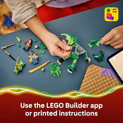 LEGO NINJAGO Pacote de Batalha do Robô Dragão do Lloyd - Brinquedo Ninja com Figura de Ação, 3 Minifiguras e Katanas - Decoração para Quarto Infantil - Presente para Meninos a partir de 6 Anos e Fãs de Dragões - 71862
