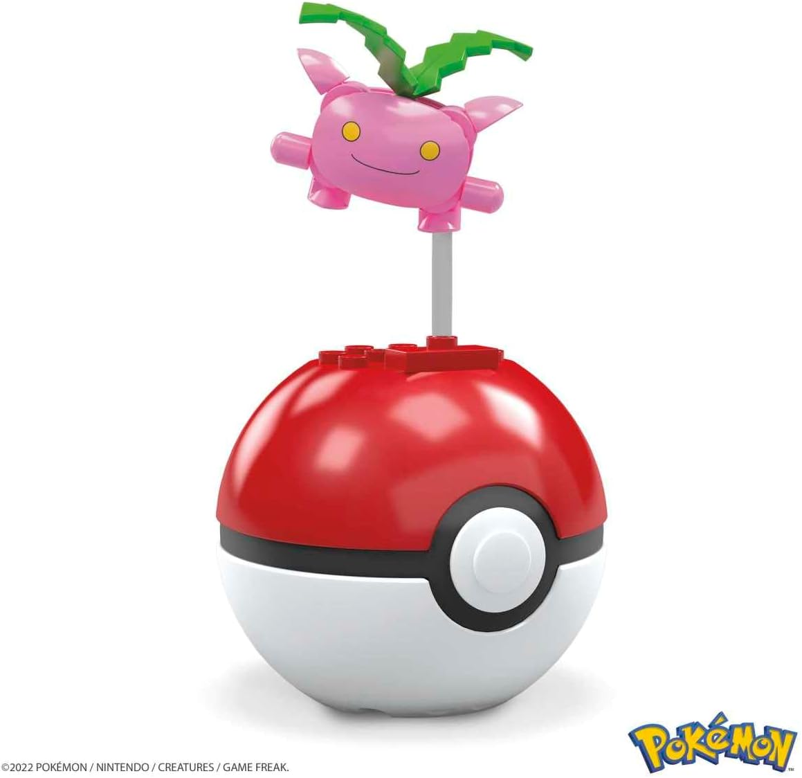 Mega Conjunto de Montar Pokémon Hoppip com 21 peças compatíveis e Poké Bola, conjunto de brinquedo para crianças a partir de 6 anos