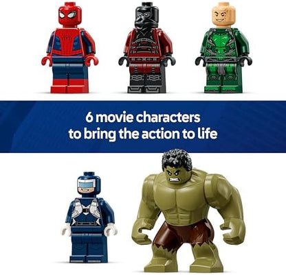 LEGO|Marvel Homem-Aranha vs. Hulk Confronto Épico - Brinquedo Interativo de Super-Heróis com Escritório de 4 Andares, Figura de Ação e 5 Minifiguras, incluindo o Escorpião - Presente para Meninos e Fãs a partir de 8 Anos - 76350