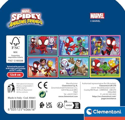 Clementoni 40661 Marvel Homem-Aranha e Seus Incríveis Amigos Quebra-cabeça de 6 peças - Cubo Infantil 2-4 Anos, Desenho Animado, Presente para Meninos/Meninas, Quebra-cabeça para Crianças, Fabricado na Itália, Multicolorido