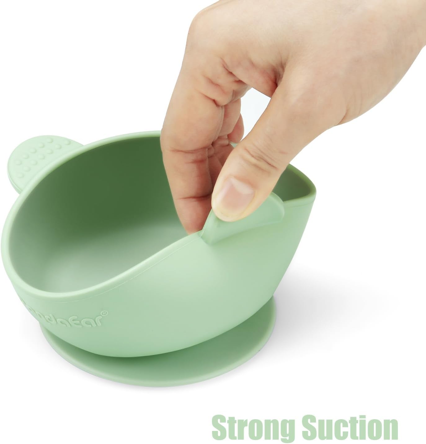 PandaEar Conjunto de 3 Tigelas de Silicone com Ventosa - Tigelas para Alimentação de Bebês e Crianças Pequenas que Não Deslizam - Macias, Seguras e Livres de BPA (Linho Azul e Verde)