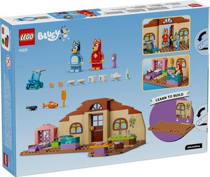 LEGO Escola Bluey com Rusty e Bluey - Brinquedo Educativo com Cozinha, Café, 2 Minifiguras e Acessórios de Comida de Brinquedo - Conjunto Montessori - Presente de Aniversário para Meninas e Meninos a partir de 4 Anos - 11221