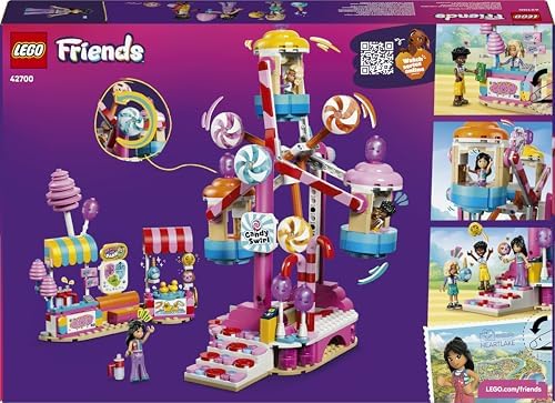 LEGO Friends Roda Gigante de Doces e Cupcakes - Brinquedo Interativo com Jogos de Parque de Diversões, 3 Mini Bonecas e Acessórios - Presente de Aniversário para Meninas a partir de 7 Anos - 42700