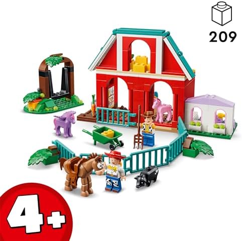 LEGO | Disney Pixar Rancho de Cavalos do Blaze - Inclui minifiguras do Woody e da Jessie, além de 2 cavalos, um pégaso e um porco - Presente para meninas e meninos a partir de 4 anos e fãs de Toy Story 5 - 43304