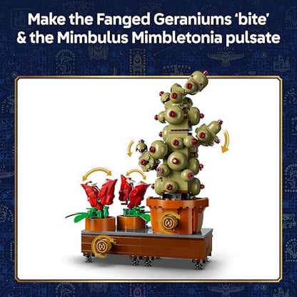 LEGO Harry Potter Hogwarts Herbologia Plantas - Brinquedo Interativo com Vasos de Plantas Artificiais com Flores - Decoração para Quarto Infantil - Presente para Fãs Adolescentes e Meninas a partir de 12 Anos - 76474