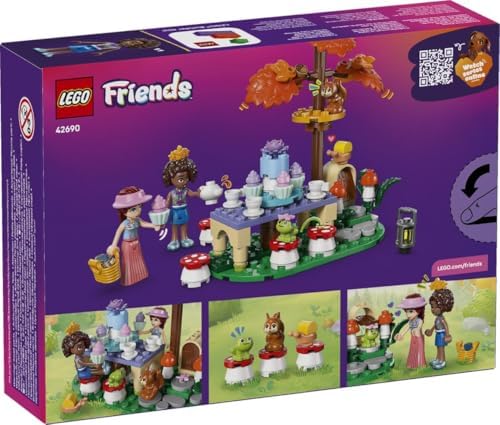 LEGO Friends Festa do Chá na Floresta - Conjunto de Interpretação de Papéis com 2 Mini Bonecas, 3 Figuras de Animais e Acessórios de Comida de Brinquedo - Ideia de Presente de Aniversário para Meninas a partir de 6 Anos - 42690