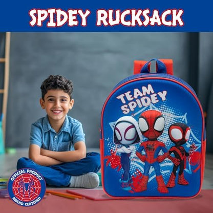 Mochila Infantil 3D do Homem-Aranha e Seus Incríveis Amigos da Marvel - Mochila Escolar Infantil do Homem-Aranha
