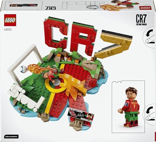 LEGO Editions Cristiano Ronaldo – Melhores Momentos do Futebol - Kit de Modelo 3D com Minifigura Colecionável - Decoração para Quarto Infantil - Presente para Meninos e Meninas a partir de 10 Anos e Fãs de Esportes Adultos - 43012